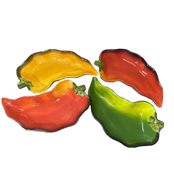 Clay Art La Mesa Other - 4 Clay Art La Mesa Jalapeño Chili Pepper Salsa Bowls Chip/Dip Serving Dish, Four